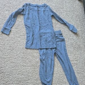 Little Sleepies - Heather Blue Ribbed Pajamas 18-24mo